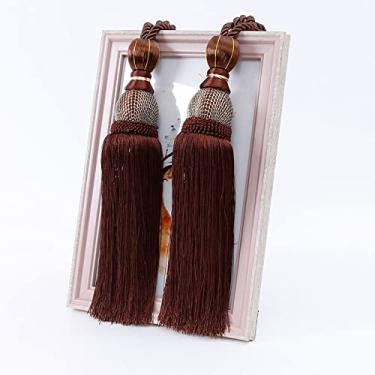 Imagem de Cordões de cortina simples borla de cortina pendurada bola de ligação de corda acessórios de alça de cortina de suspensão espiga, T8,4 pcs