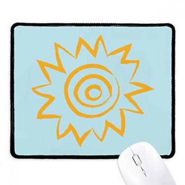 Imagem de Yellow Sun Sunshine Mouse pad pintura à mão borda costurada tapete de borracha para jogos