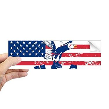 Imagem de DIYthinker Bandeira da América Haliaeetus leucocephalus Eagle adesivo retangular para-choque notebook janela decalque