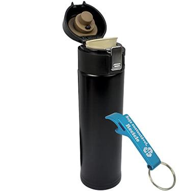 Imagem de Garrafa Térmica Aço Inox com Vedação 500 ml Preto + Chaveiro CBRN18611
