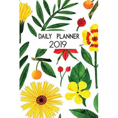 Imagem de Daily Planner 2019: Colorful Botanical Flowers on White. Calendar and Diary Daily Planner for 2019. One Day Per Page.