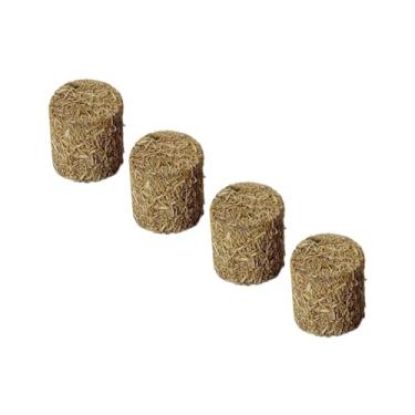 Imagem de Generic 4 peças mini fardos de feno cenário em miniatura fino acabamento simulado palheiro para quintal decoração de halloween, redondo