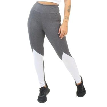 Imagem de Calça Detalhe Branco Legging Fitness Mescla | REF: LX180