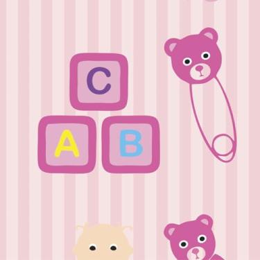 Imagem de Papel De Parede Adesivo Infantil Listrado Detalhes Bebê 10m