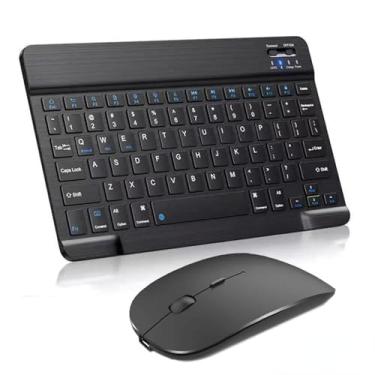 Imagem de ABNT2 Mini teclado Bluetooth portátil universal, para Android IOS Tablet Windows, resposta mais rápida, sensível e experiência de digitação confortável e silenciosa. (Conjunto Preto)