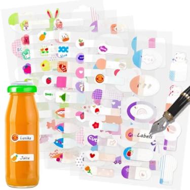 Imagem de IKSII 106 peças de adesivos à prova d'água, etiquetas laváveis na lava-louças, adesivos para material escolar, etiquetas para roupas de creche