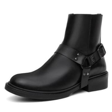 Imagem de Bota Feminina Couro Cano Médio Salto Baixo Dia a Dia-Feminino