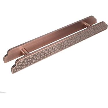 Imagem de Maçaneta deslizante de porta de celeiro para porta externa/interior/porta frontal, maçaneta de porta de vidro deslizante resistente, maçaneta de porta de entrada de portas de hotel/madeira/ouro