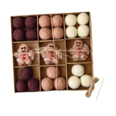 Imagem de menolana DIY Natal Feltro Bola Guirlanda Conjunto Decoração de Natal Bonito Xmas Decor Enfeites de Natal para Árvore de Natal Parede Ano Novo, Homem-biscoito de Gengibre