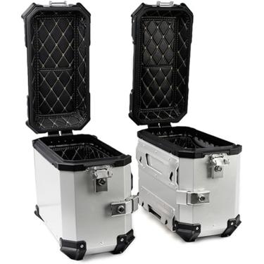 Imagem de Estojo lateral para motocicleta 38L, alforjes à prova d'água para caixa lateral para motocicleta, caixa traseira de alumínio para motocicleta, porta-malas de armazenamento para scooter - pre