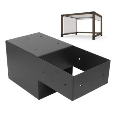 Imagem de Kit de Suporte de Pérgula, Suporte de Canto de Camada Dupla Galvanizado, Kit de Base de Poste DIY, Ferragens de Suportes de Pérgula Resistentes para Carpintaria, Jardins, Gazebos