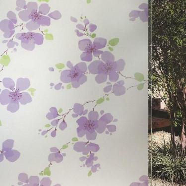 Imagem de Pelicula Adesiva Eletrostatica para Porta de Vidro Orquideas Roxas 210