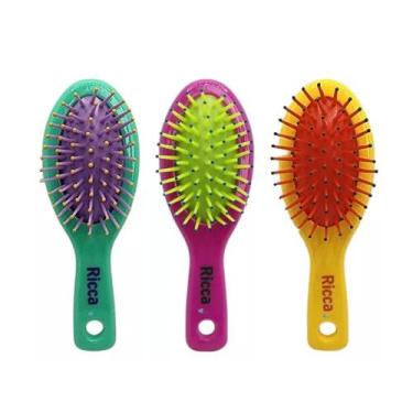 Imagem de Kit 3 Mini Escovas de Cabelo Collors Escovinha de Bolsa Viagem Cores S