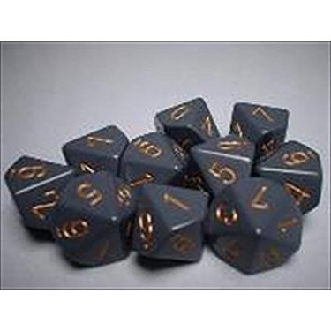 Imagem de Chessex Dice Conjuntos: opaco cinza escuro com cobre - conjunto d10 de matriz de dez lados (10)