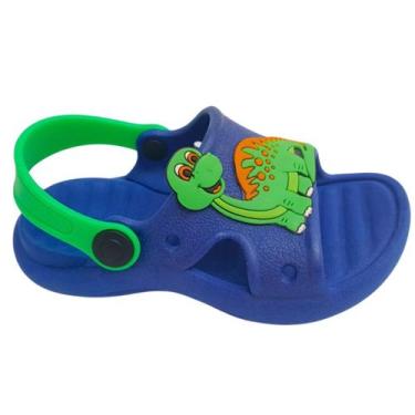Imagem de Papete Chinelo Masculino Infantil Sandália Dinossauro Menino Presente 