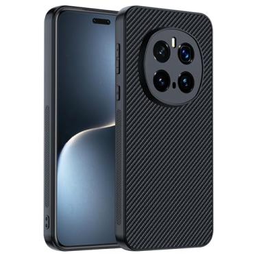 Imagem de HAO RIYLN Capa de fibra de carbono para Honor Magic7/Magic7Pro, capa ultrafina anti-impressão digital com proteção da câmera, capa à prova de choque, preta, 7