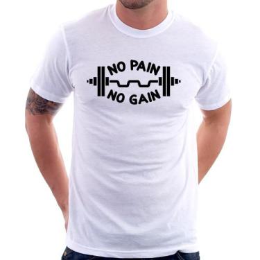 Imagem de Camiseta No Pain No Gain - Foca na Moda, Branco, GG