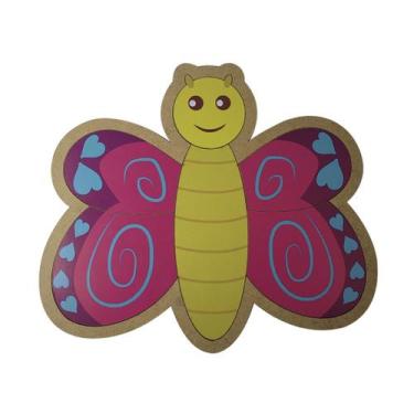 Imagem de Brinquedo Infantil Educativo Quebra Cabeça Borboleta Madeira Mdf - ATA