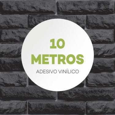 Imagem de Papel De Parede Adesivo Tijolos Rústico Pretos - Criptonita, 10M