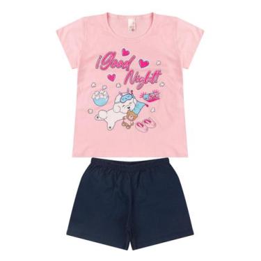 Imagem de Pijama Infantil Juvenil Menina Verão em Meia Malha - Analê, Rosa, 12