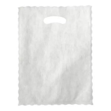 Imagem de Kit 50 Sacolas Tnt 45g Boca Palhaço Alça Vazada Branca 30x40cm - La Be