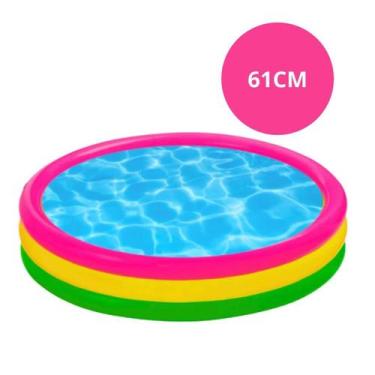 Imagem de Piscina Inflável 3 Anéis Coloridos Verão Crianças a partir de 3 anos -