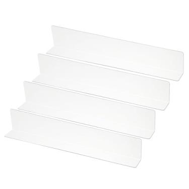 Imagem de PATIKIL Pacote com 4 divisórias de prateleira para organização de armários, 35 x 4 x 6 cm, separador de armário de acrílico, prateleiras de armário de cozinha, bloqueador sob a cama para quarto,