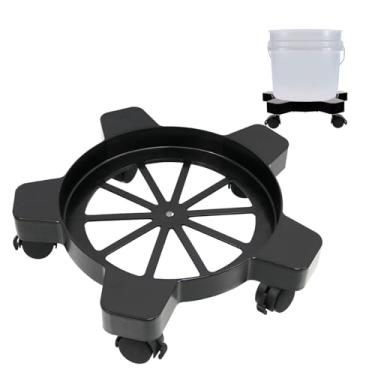 Imagem de CNQLIS Carrinho de Balde de 5 Galões com 5 Rodízios Giratórios de Rolamento Suave, 75 Libras, Sem Tombamento Ou Derramamento para Balde de 5 Galões E Vaso de Flores, 11" de Diâmetro Interno, Preto(Est