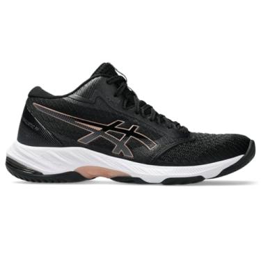 Imagem de ASICS Tênis de vôlei feminino Netburner Ballistic FlyteFoam 3, Preto/ouro rosa, 39