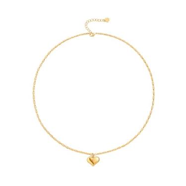 Imagem de Colar de corrente de ouro 18k feminino, colar com pingente de pérola barroco/bússola, Banhado a ouro, Sem Pedra Preciosa