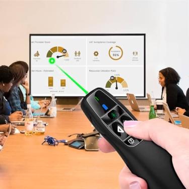 Imagem de Apresentador Slide Laser Controle Sem Fio Apontador PowerPoint Caneta Passador de Slides Multimídia Ideal Para Aulas Palestras Congressos Simpósios Reuniões Avançador de Slides