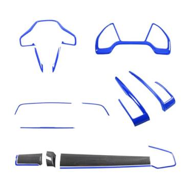Imagem de YINGTUU para Honda 10ª geração Civic 2016-2021 acessórios 15 peças painel de instrumentos moldura central acabamentos decorativos moldagem automotivo conjunto completo de interiores de carro azul