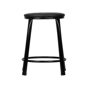 Imagem de Banqueta Baixa Moderna Multiuso Sua Casa Top Cozinha Americana Aço Balcão Area Gourmet Sem Encosto Estrutura Preto (PRETO)