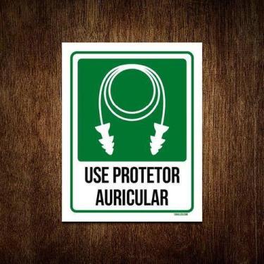 Imagem de Kit 5 Placas Sinalização Use Protetor Auricular - Sinalizo.Com
