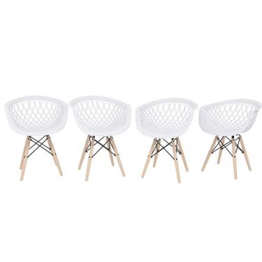 Imagem de Conjunto Com 4 Cadeiras Web Preto E Madeira