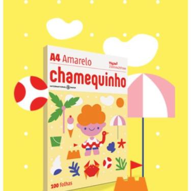 Imagem de Papel Sulfite Chamequinho amarelo 75g/m A4 21x29,7cm 100 Folhas