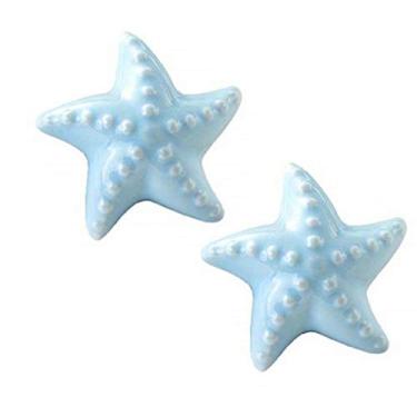 Imagem de Puxador de armário, 2 peças de maçaneta criativa em forma de cerâmica para gaveta de armário porta de guarda-roupa (azul)