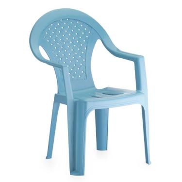 Imagem de Cadeirinha Kids Infantil Plástico Estudar Desenhar Cor Azul - Plasmont
