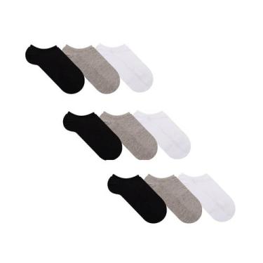 Imagem de Kit 9 Pares Meia Invisível Unissex Cia das Meias, Sortida, 34-39