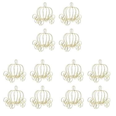 Imagem de BESTOYARD Conjunto de 12 porta-doces de abóbora – elegante caixa de doces de arame, lembrancinha de casamento, aniversário, casamento, Halloween, princesa, centro de mesa