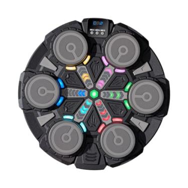 Imagem de UGPLM Máquina de boxe musical, equipamento de treinamento de alvo, montada na parede, divertida, treino, boxe, máquina de socos para idosos, academia de, Preto