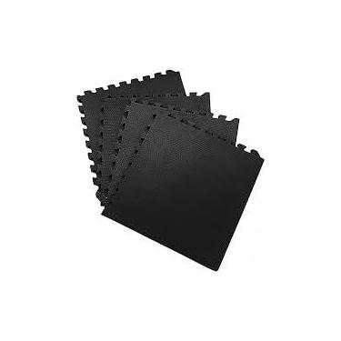 Imagem de kit 9 Placas Tatame Tapete Eva preto 50x50x10mm Qualidade, Segurança e Conforto - Impermeável