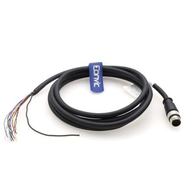 Imagem de Eonvic - Cabo M12 de 17 pinos macho com código A, impermeável, conector de aviação, blindado, moldagem por injeção, cabo elétrico industrial de PVC, 5 m