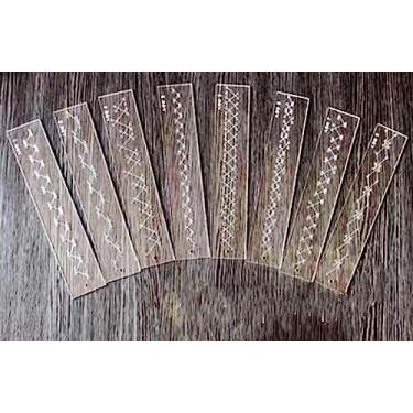 Imagem de YJIUYUANQ DIY - Régua de estofamento de acrílico, modelo de bordado, ferramentas de patchwork, rendas, régua acolchoada, modelo de design de acrílico Sashiko, 8 estilos