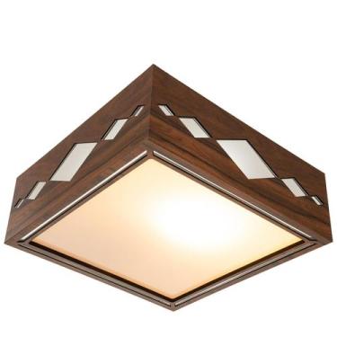 Imagem de Luminária Decorativa Madeira Plafon Maresias Mirror 20Cm - Creatus
