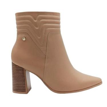 Imagem de Bota Feminina Ramarim Cano Curto Bico Fino Salto Grosso Moda 23-58123,