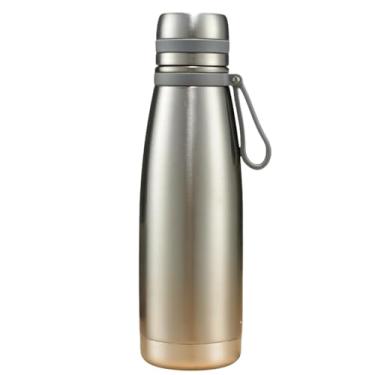 Imagem de Garrafa Térmica de 1 Litro com Tampa de Rosca, Alça Emborrachada e Interior em Aço Inox 304 – Perfeita para Academia, Escola e Atividades do Dia a Dia (Inox)