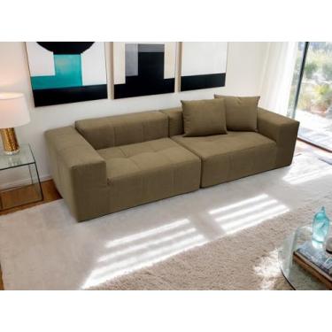 Imagem de MEISIMAN Sofá de nuvem, sofá secional modular de veludo macio - sofás para sala de estar, espuma comprimida e design leve de fácil movimentação móveis para espaços de estar modernos, sem necessidade