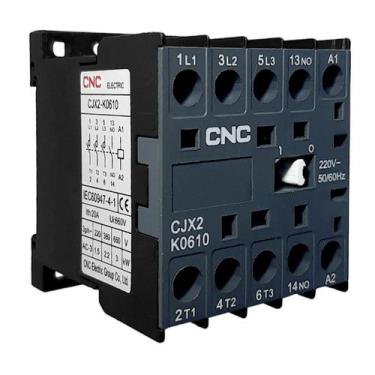 Imagem de Mini Contator CJX2-K 0610 220V - 6A, 10CV, Contator Mini - Cnc