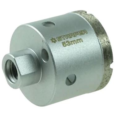 Imagem de Broca Serra Copo Diamantada 53mm Rosca M14 para Esmerilhadeira Furos Limpos Telhas Tijolos Cêramica Azulejo